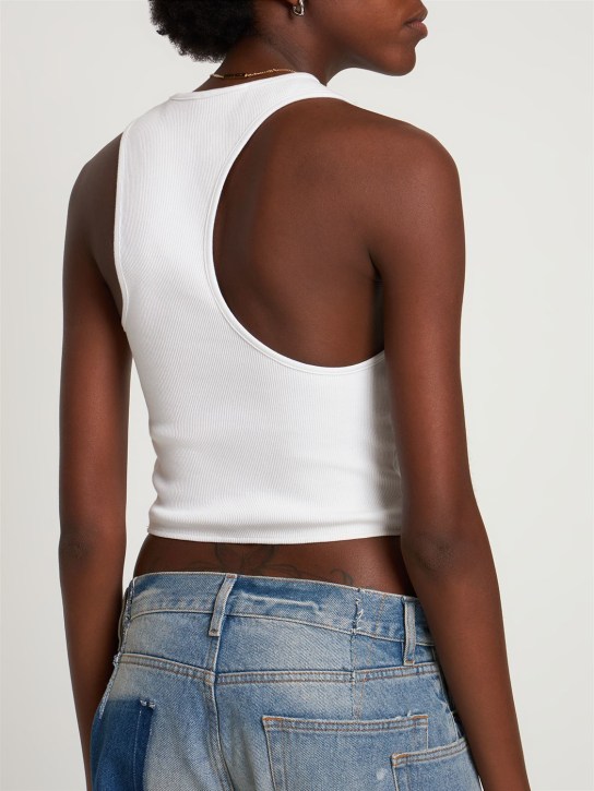 Gauchere: Asymmetric cotton blend tank top