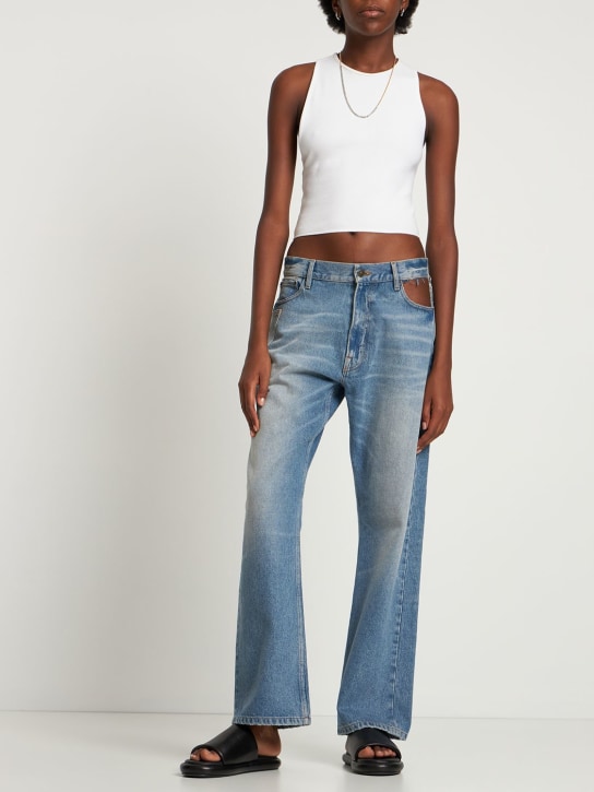 Gauchere: Asymmetric cotton blend tank top
