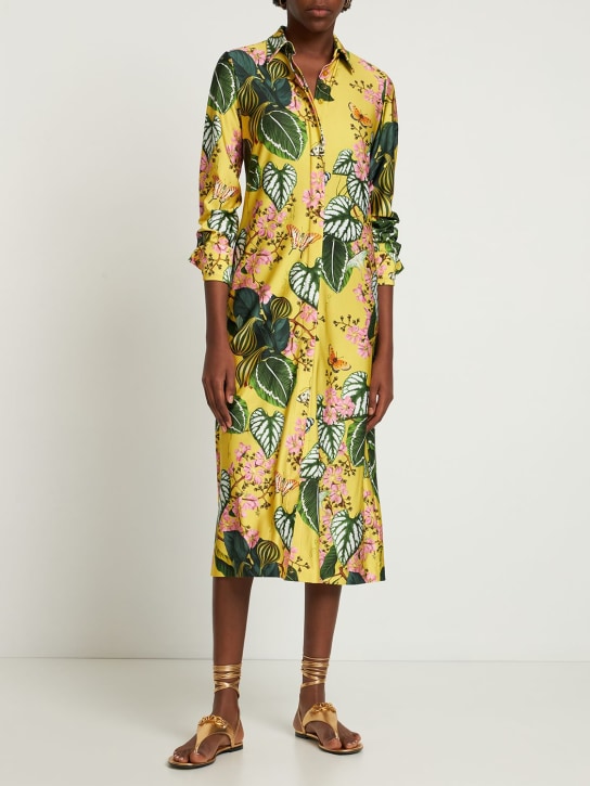 Oscar De La Renta - Robe-chemise longue en sergé imprimé