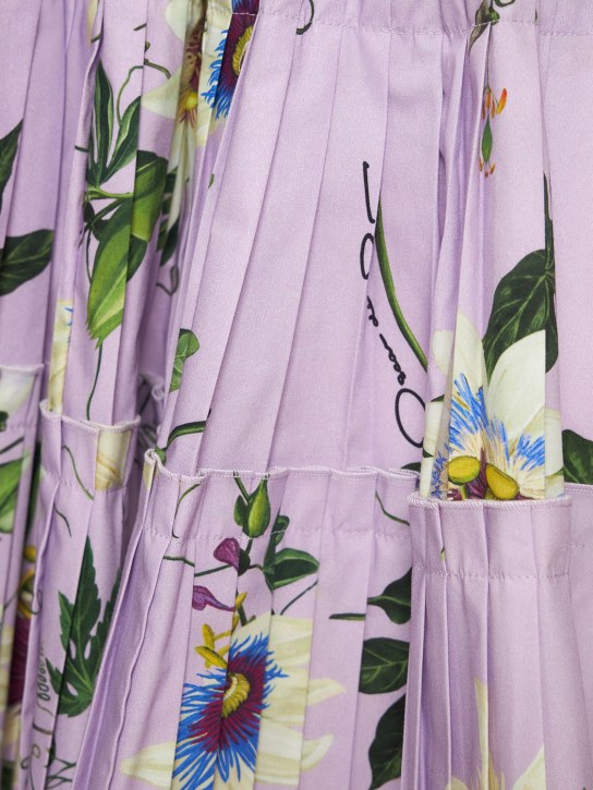 Oscar De La Renta: Minigonna in popeline di cotone plissé