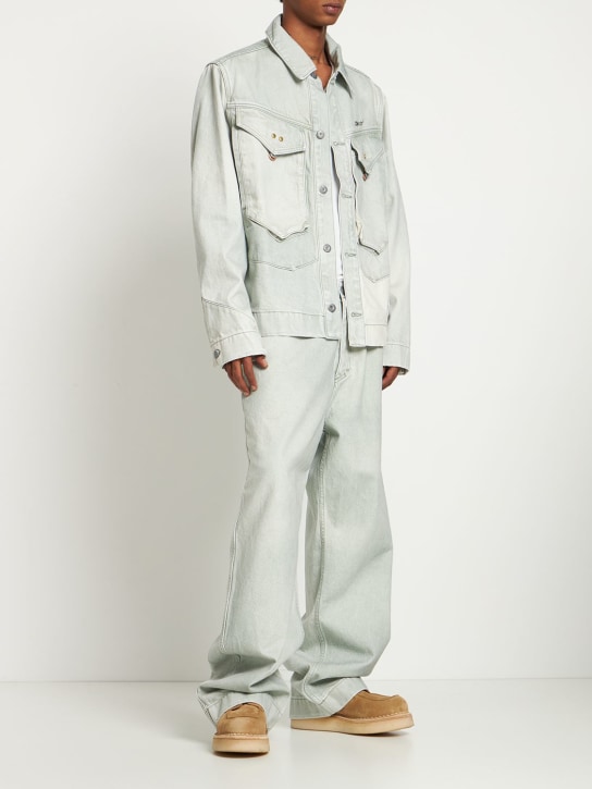 Objects Iv Life - Veste en denim de coton imprimé logo Patina
