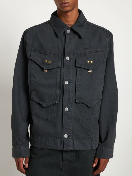 Objects Iv Life: Logo print cotton denim jacket