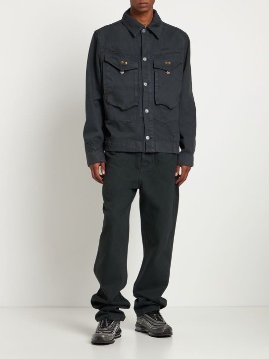 Objects Iv Life - Veste en denim de coton imprimé logo