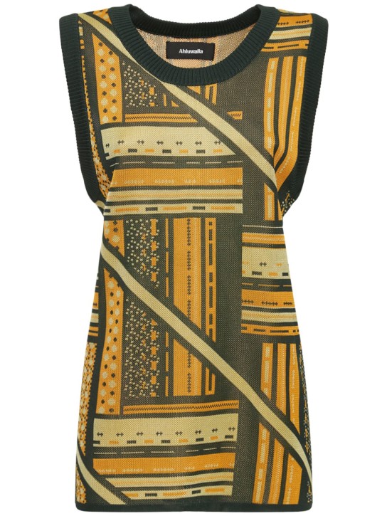 Ahluwalia: Jacquard viscose knit tank top