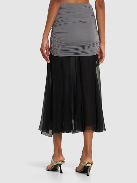 Tory Burch: Jupe longue en soie et mousseline de jersey