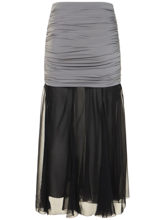 Tory Burch: Jupe longue en soie et mousseline de jersey