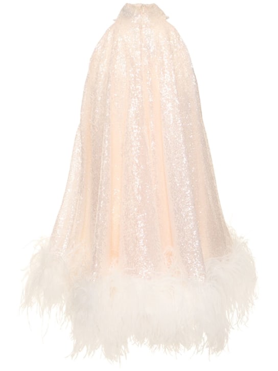 16arlington: Robe courte en sequins et plumes Cindy