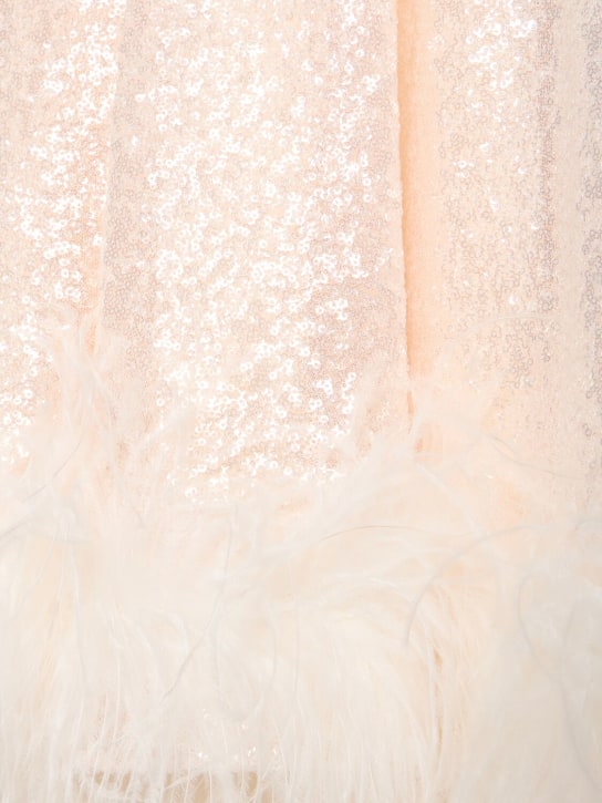 16arlington: Robe courte en sequins et plumes Cindy