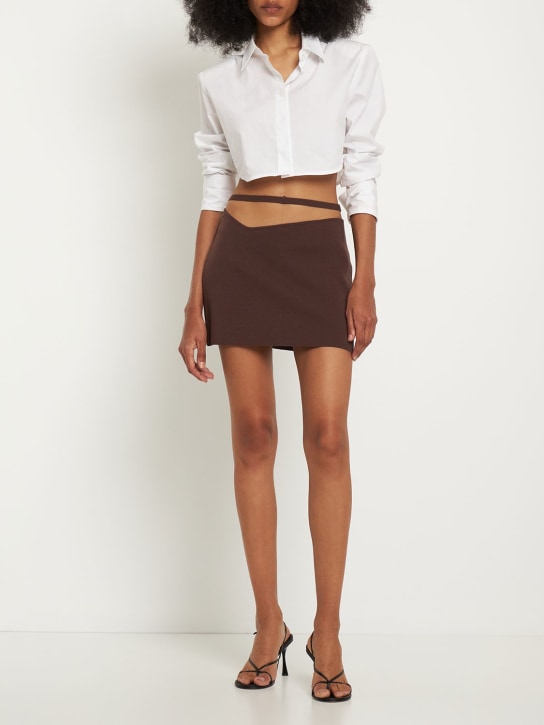 Andreadamo: Stretch viscose knit mini skirt