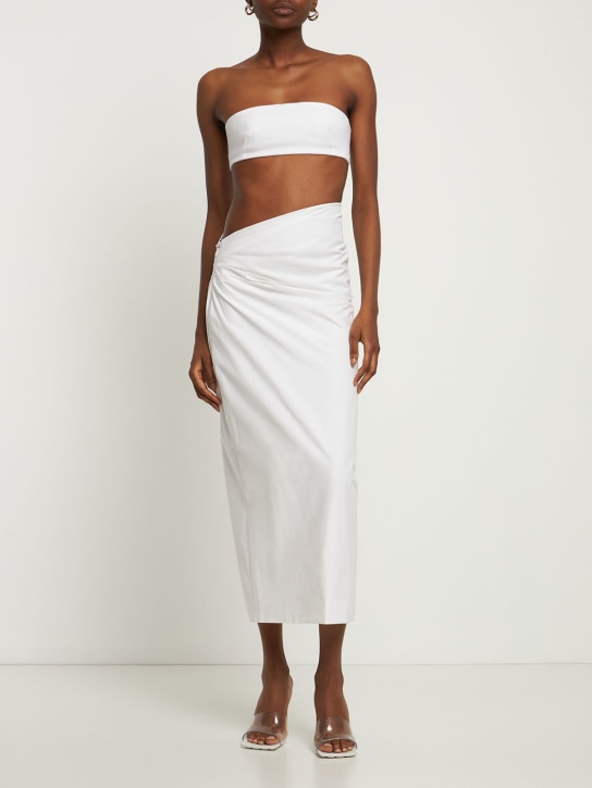 Interior: Jupe midi en popeline de coton Caleb