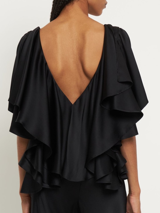 Interior: Top Jane in raso di seta con ruches