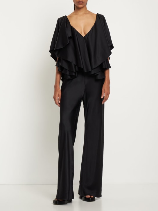 Interior: Top Jane in raso di seta con ruches