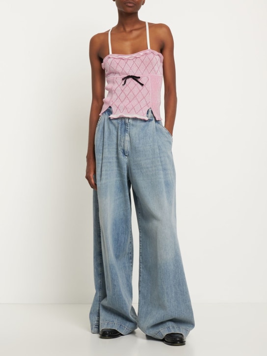 Cormio - Heidi cotton blend top w/velvet ribbon