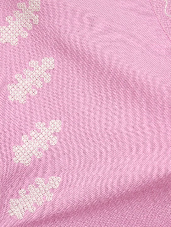 Maria de la Orden: Midikleid aus Canvas mit Stickerei „Olbia“