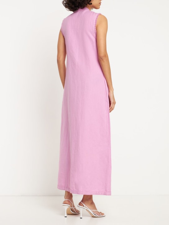 Maria de la Orden: Midikleid aus Canvas mit Stickerei „Olbia“