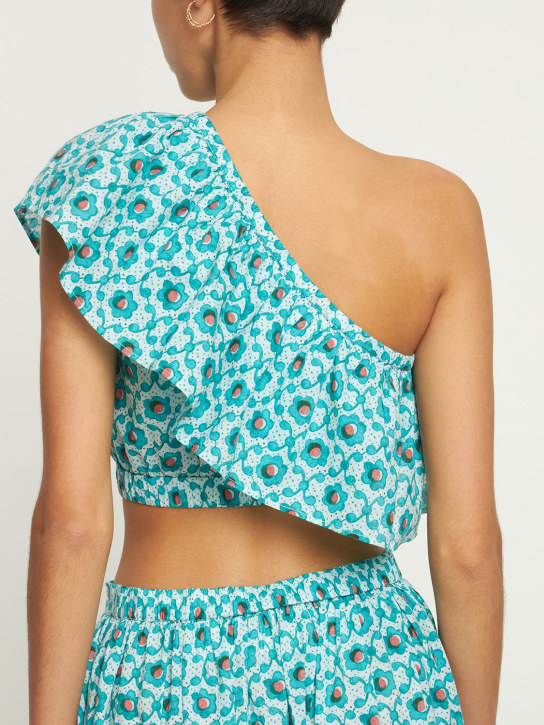 Maria de la Orden: Crop top Pampi in popeline stampato
