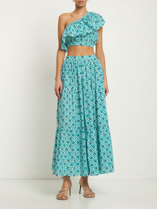 Maria de la Orden - Crop top Pampi in popeline stampato