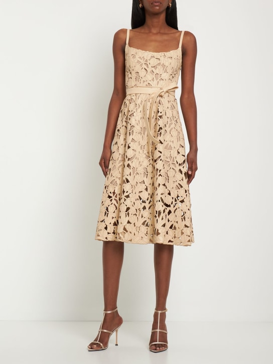 Oscar De La Renta - Vestito midi laserato con cintura