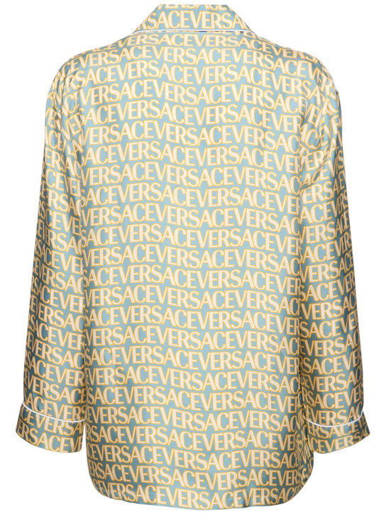 Versace - Chemise en sergé de soie imprimé monogramme