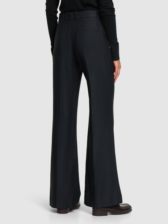 Chloé: Pantalones rectos de seda y lana