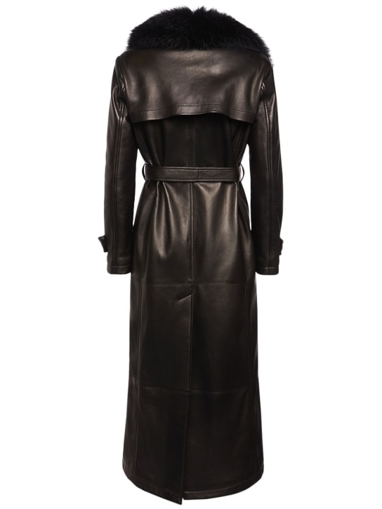 Blancha: Trenchcoat aus Shearling und Leder