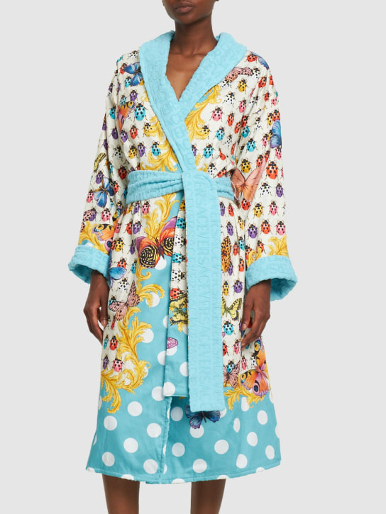 Versace: Robe de chambre imprimée La Vacanza