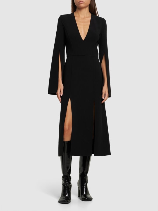 Michael Kors Collection - Vestito midi in crepe di lana stretch / spacchi
