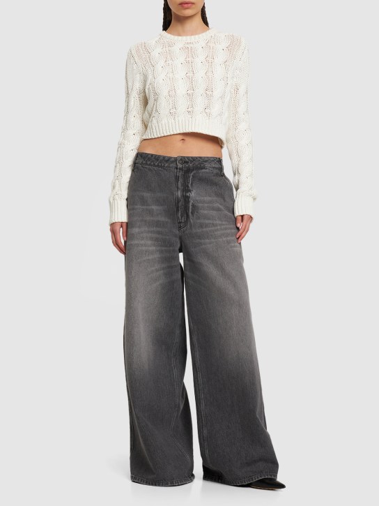 Gauchere: Jean ample en denim de coton taille basse