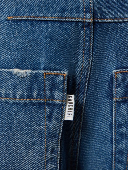 Gauchere: Jeans larghi vita bassa in denim di cotone