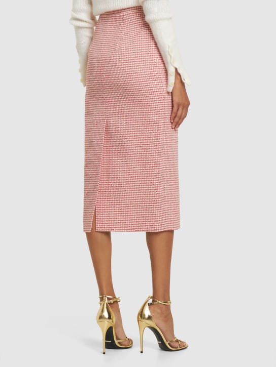 Alessandra Rich: Midirock aus Tweed mit Pailletten