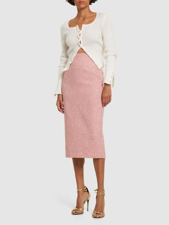 Alessandra Rich - Jupe mi-longue en tweed et sequins taille haute