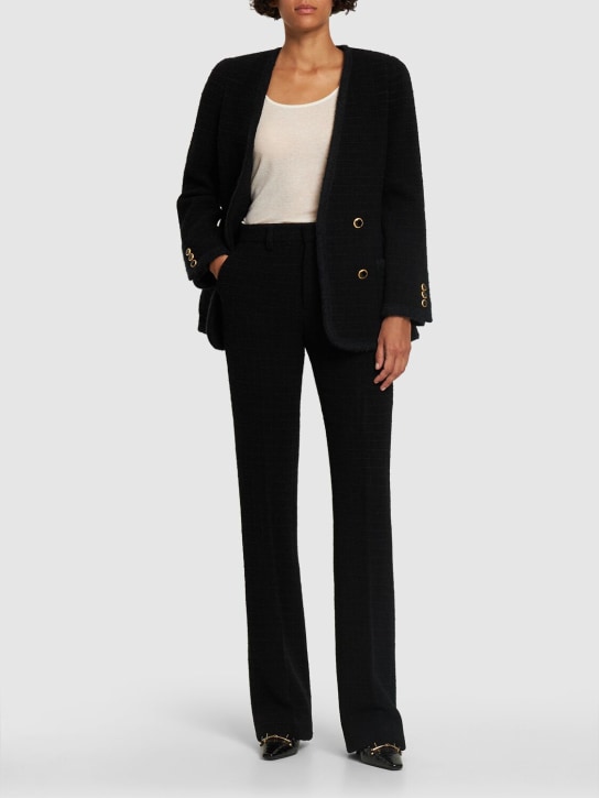 Alessandra Rich: Pantalon droit en tweed bouclé