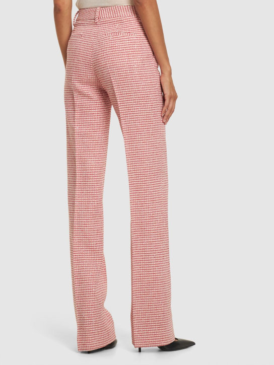 Alessandra Rich: Pantaloni vita alta in tweed con paillettes