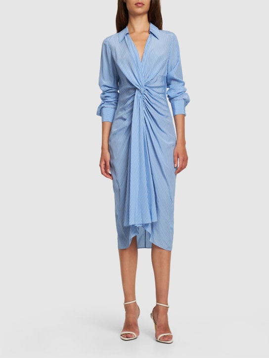 Michael Kors Collection: Gerafftes Hemdkleid aus Seidenkrepp