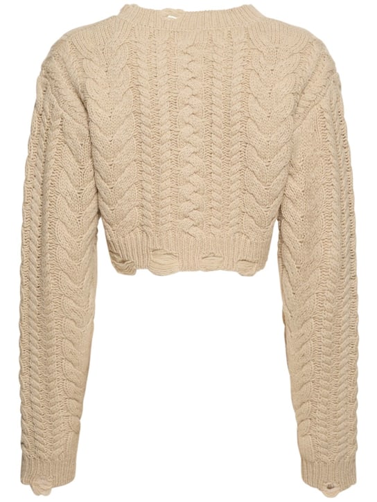 R13: Maglia cropped a trecce distressed