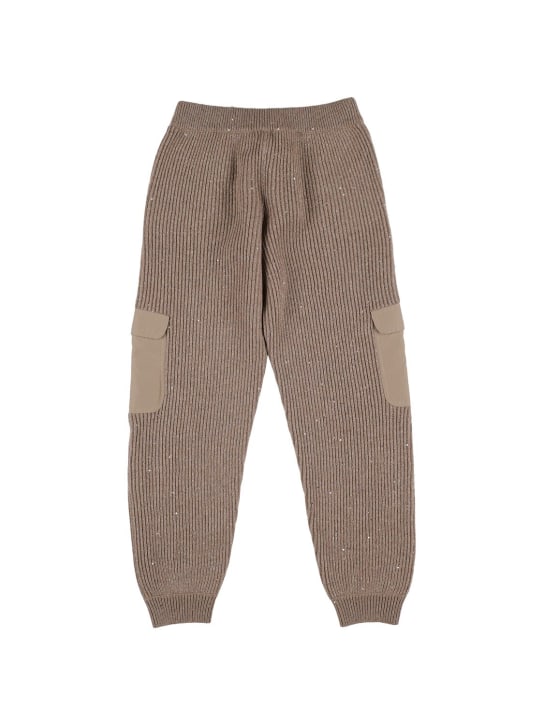 Brunello Cucinelli: Ribbed cashmere & nylon cargo pants
