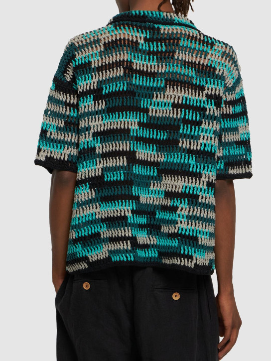 Commas: Handgehäkeltes Poloshirt aus Baumwolle
