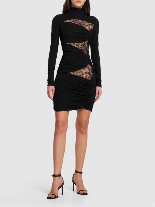 Giambattista Valli - Robe courte en jersey de viscose et dentelle