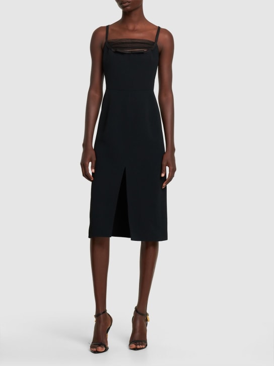 Giambattista Valli - Robe midi en crêpe doublé et tulle