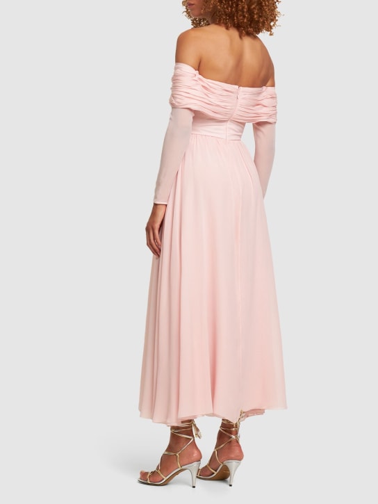 Giambattista Valli: Robe en georgette de soie à col bardot