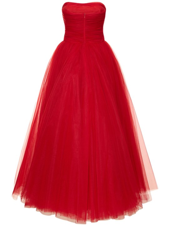 Giambattista Valli: Vestido asimétrico de tul sin tirantes