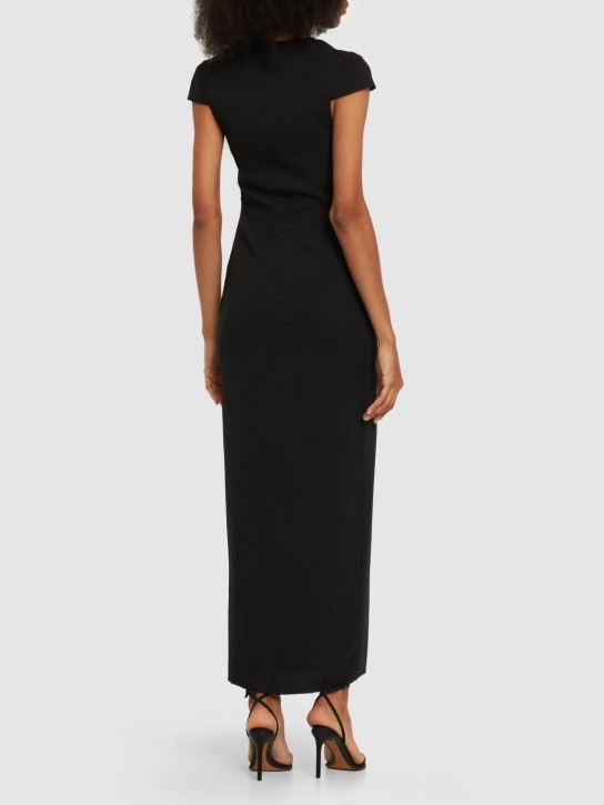 16arlington: Robe midi en crêpe transparent à manches courtes