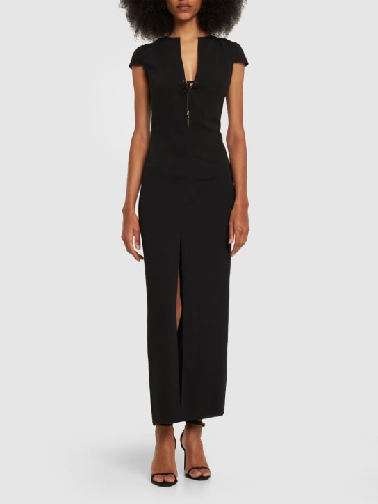 16arlington - Robe midi en crêpe transparent à manches courtes