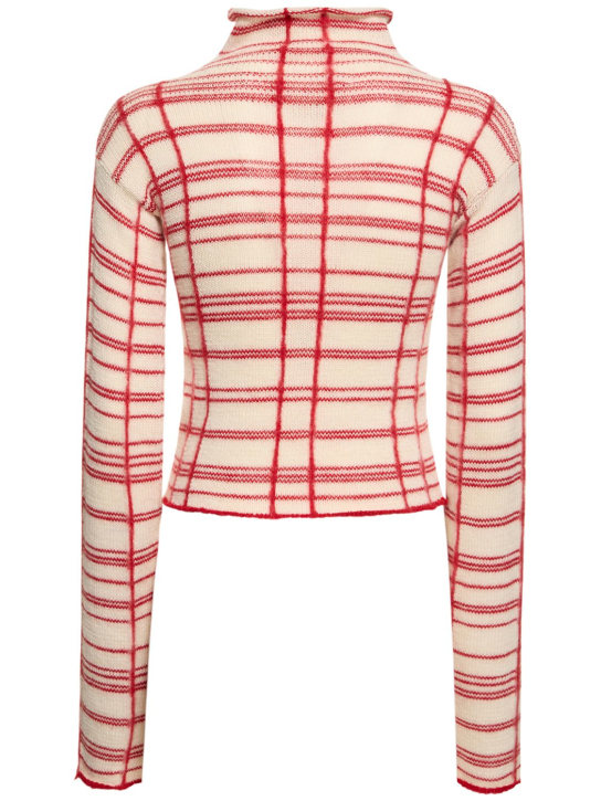 Marni: Checked wool blend turtleneck sweater