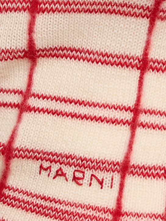 Marni: Checked wool blend turtleneck sweater