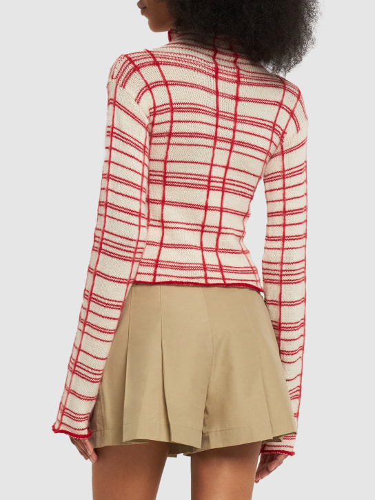 Marni: Checked wool blend turtleneck sweater