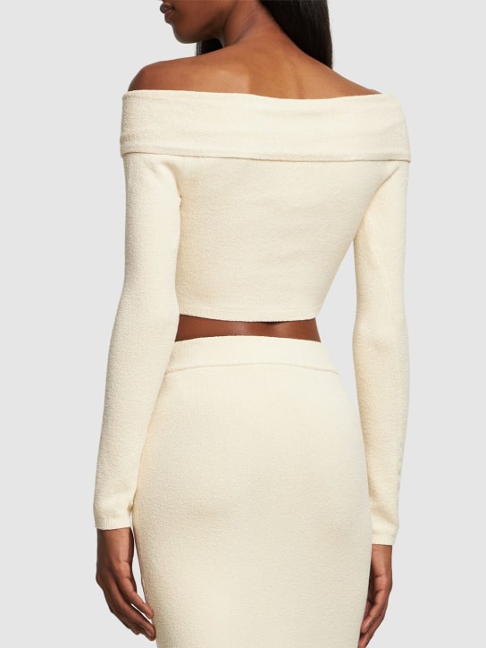 SIMKHAI: Aiden off-shoulder stretch viscose top