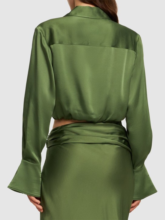 SIMKHAI: Blythe satin crop top