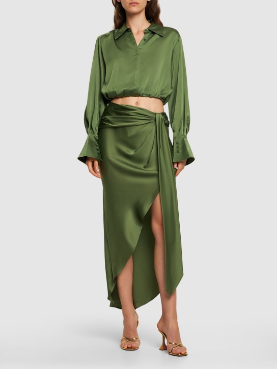 SIMKHAI - Crop top Blythe in raso