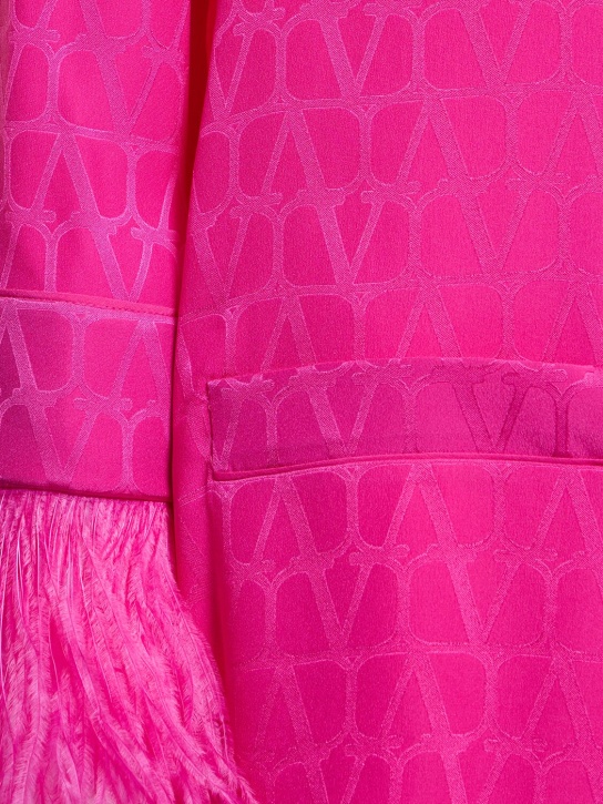 Valentino: Camicia in seta jacquard con piume